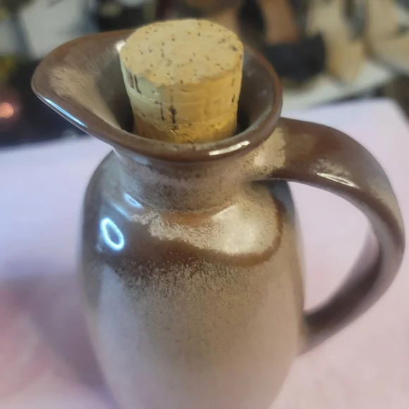 Brown Ceramic Pitcher Set Frankoma Vintage